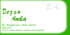 dezso anka business card