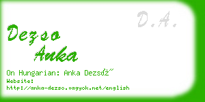 dezso anka business card